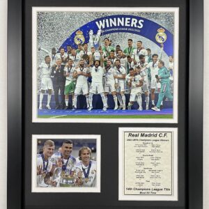 Legends Never Die, Inc. Real Madrid CF | 2021-2022 UEFA Champions League Winner | 12"x15" Framed Photo Collage