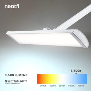 Neatfi 3,500 Lumens Ultra Task Lamp, 26 Inches Metal Lamp, Dimmable, 45W Super Bright LED Desk Lamp, 270 Pcs SMD LEDs (Non-CCT with Base, White)