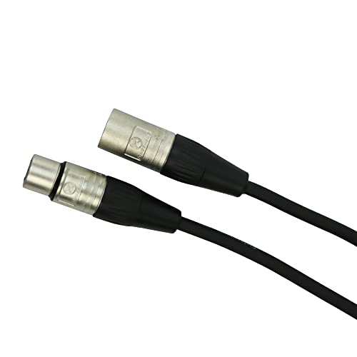 Gearlux XLR Microphone Cable, Fully Balanced, Male to Female, Black, 100 Feet - 2 Pack