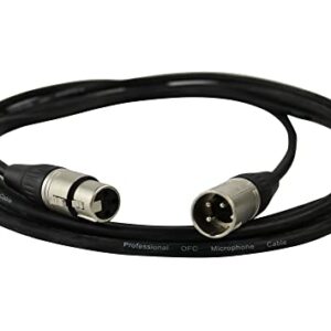 Gearlux XLR Microphone Cable, Fully Balanced, Male to Female, Black, 100 Feet - 2 Pack