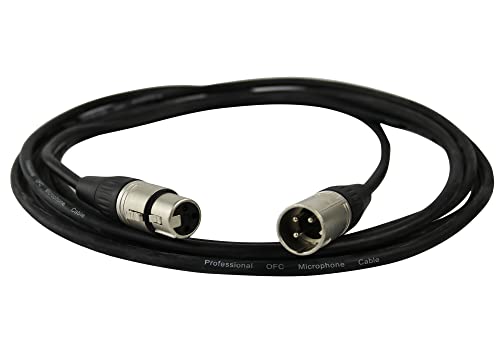 Gearlux XLR Microphone Cable, Fully Balanced, Male to Female, Black, 100 Feet - 2 Pack