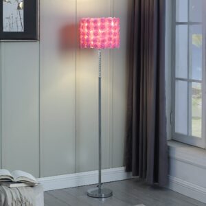 ORE HBL2802 Roses in Bloom Acrylic/Metal Floor Lamp, Pink, 63"