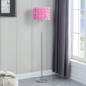 ORE HBL2802 Roses in Bloom Acrylic/Metal Floor Lamp, Pink, 63"