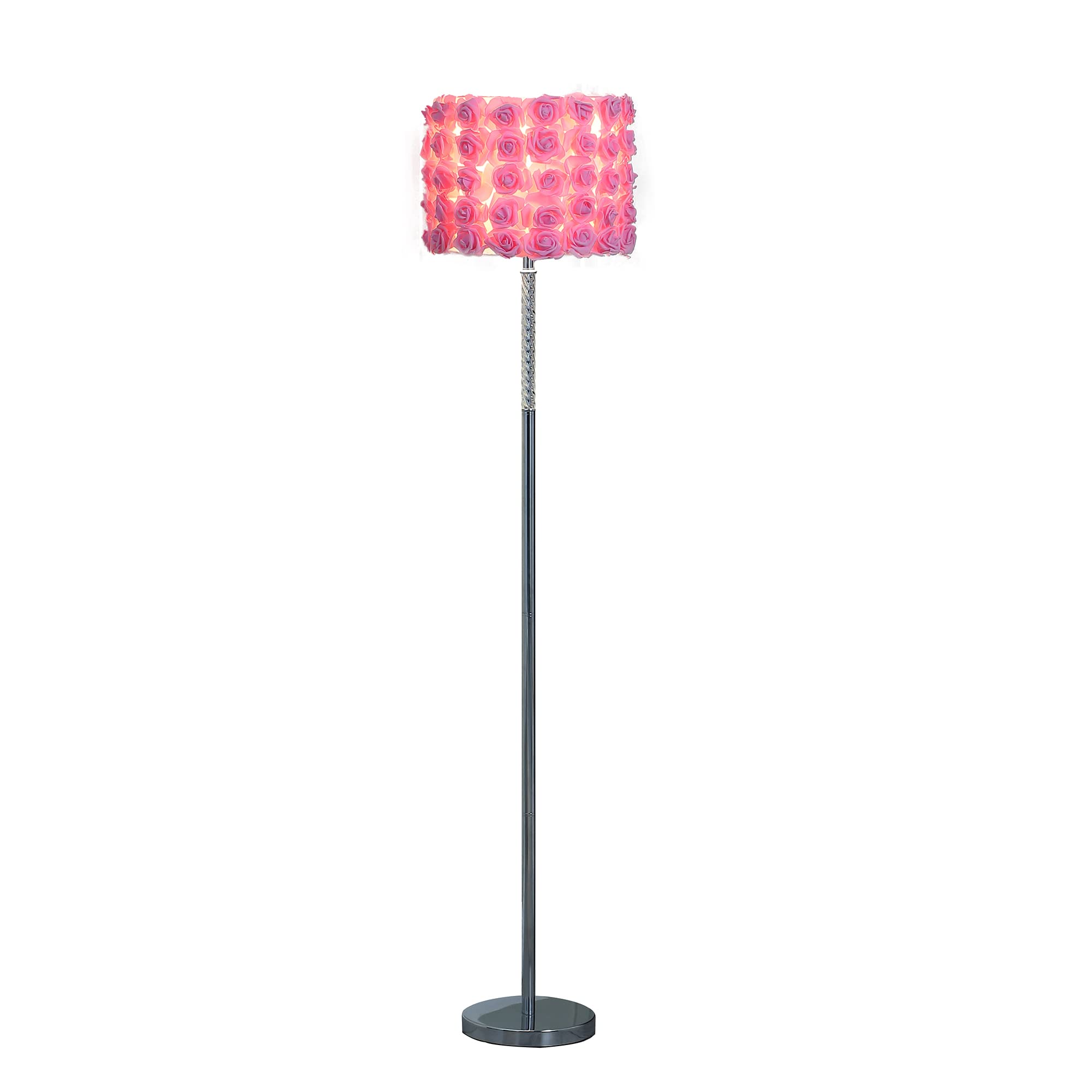 ORE HBL2802 Roses in Bloom Acrylic/Metal Floor Lamp, Pink, 63"