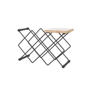 neatfreak countertop wine rack with shelf freestanding tabletop wine bottle holder for up to 10 bottles - matte black metal frame with maple wood tray for wine glass - 17.24 x 7.63 x 11.49 in