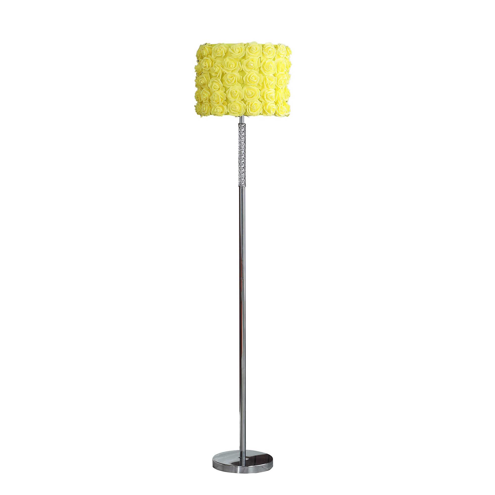 ORE HBL2801 Roses in Bloom Acrylic/Metal Floor Lamp, Yellow, 63"