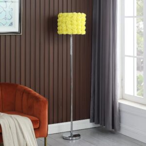 ORE HBL2801 Roses in Bloom Acrylic/Metal Floor Lamp, Yellow, 63"