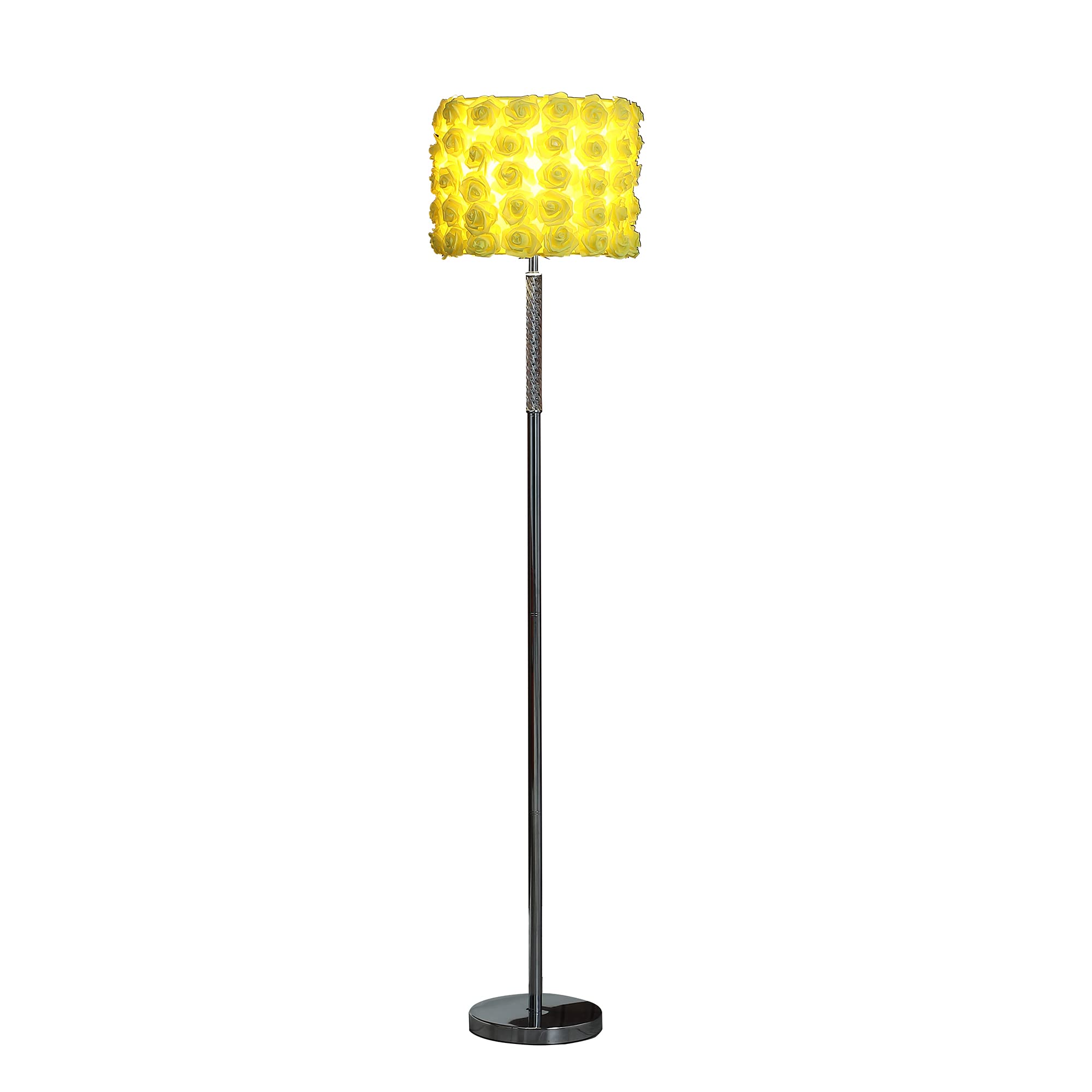 ORE HBL2801 Roses in Bloom Acrylic/Metal Floor Lamp, Yellow, 63"