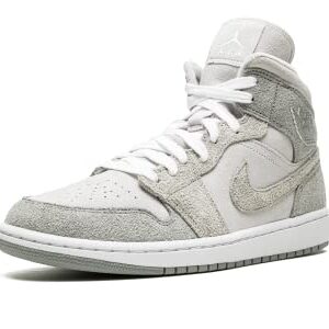 Jordan Womens WMNS Air Jordan 1 MID SE DO7139 002 Grey Fleece - Size 6.5W