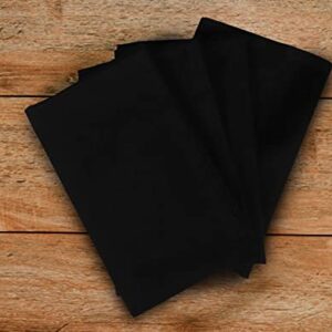 Urban Villa Solid Slub Set of 4 Dinner Napkins (20X20 in) Cotton Everyday Use Premium Quality Over Sized Cloth Napkins with Mitered Corners Ultra Soft Durable Hotel Quality (Black) Halloween