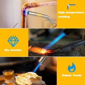 Propane Torch Head with Igniter, High Intensity Trigger Start Torch for Propane/Mapp/Map Gas, Welding Torch with Adjustable Flame for Culinary, Melting Ice and Soldering