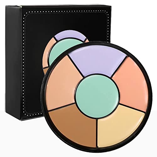 Color Corrector Palette, 6 in 1 Concealer Contour Palette, Color Corrector for Dark Circles,Redness, Brighten, Cream Concealer, Color Correcting Palette Full Coverage Concealer Make Up Kit(01)