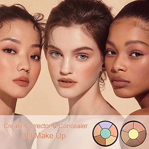 Color Corrector Palette, 6 in 1 Concealer Contour Palette, Color Corrector for Dark Circles,Redness, Brighten, Cream Concealer, Color Correcting Palette Full Coverage Concealer Make Up Kit(01)