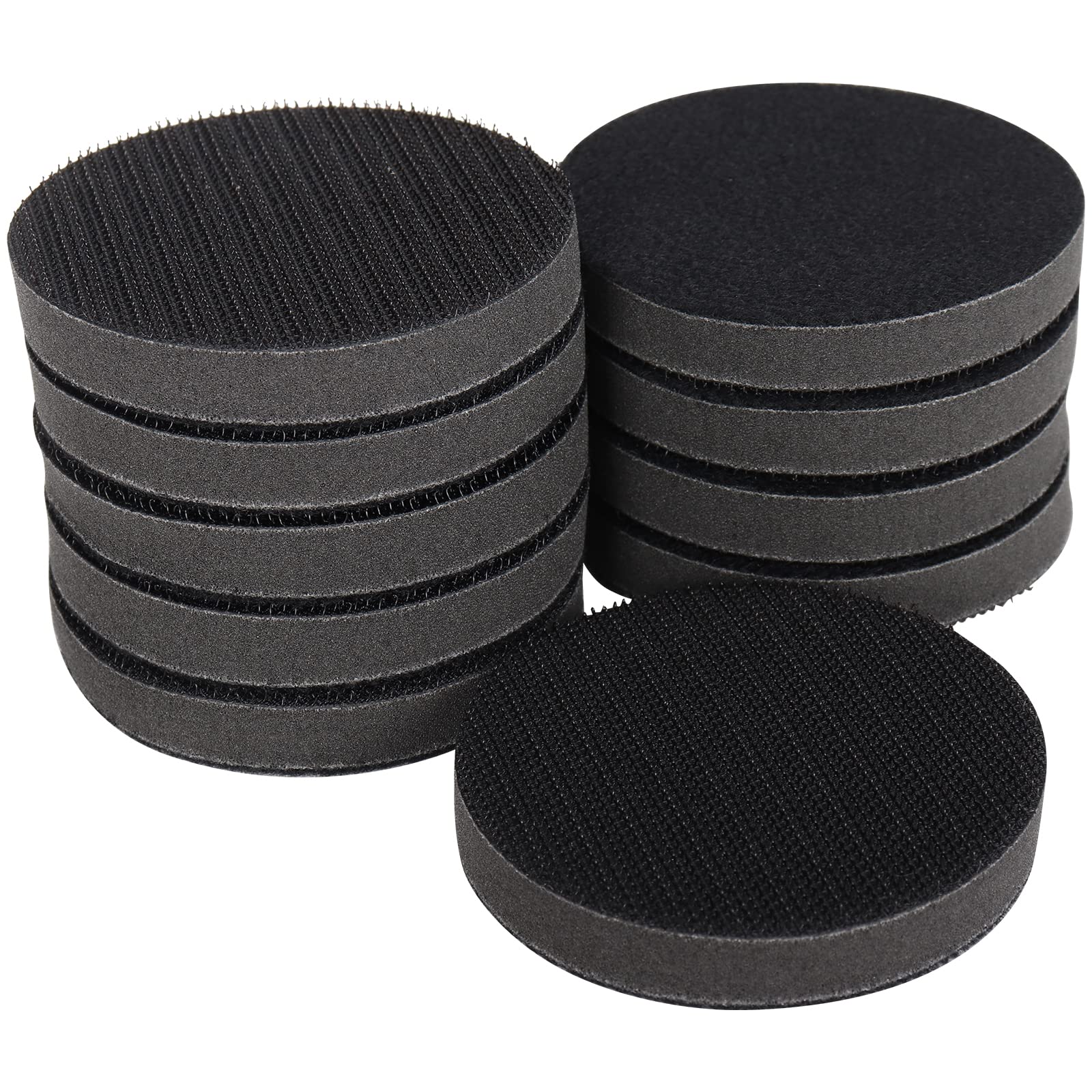 NuoDunco 3 Inch (75mm) Soft Foam Interface Sponge Pad 10 Pack 3" Hook and Loop Replacement Orbital Sander Pad for 3 Inch Random Orbital Sander Car Auto Body Sanding Discs Backing Cushion Pads