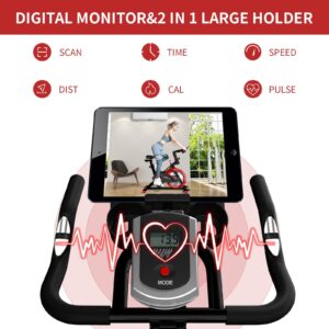 HARISON Exercise Bike Stationary Bikes for Home Use Indoor Cycling Bike with tablet Holder (Black+ Red)