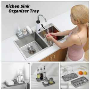 MicoYang Silicone Kitchen Sink Organize Tray and Dish Drying Mat for Multiple Usage