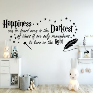 quote happiness can be found even in the darkest wall sticker decor nursery decal for kid’s room