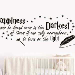 Quote Happiness can be Found Even in The Darkest Wall Sticker Decor Nursery Decal for Kid’s Room