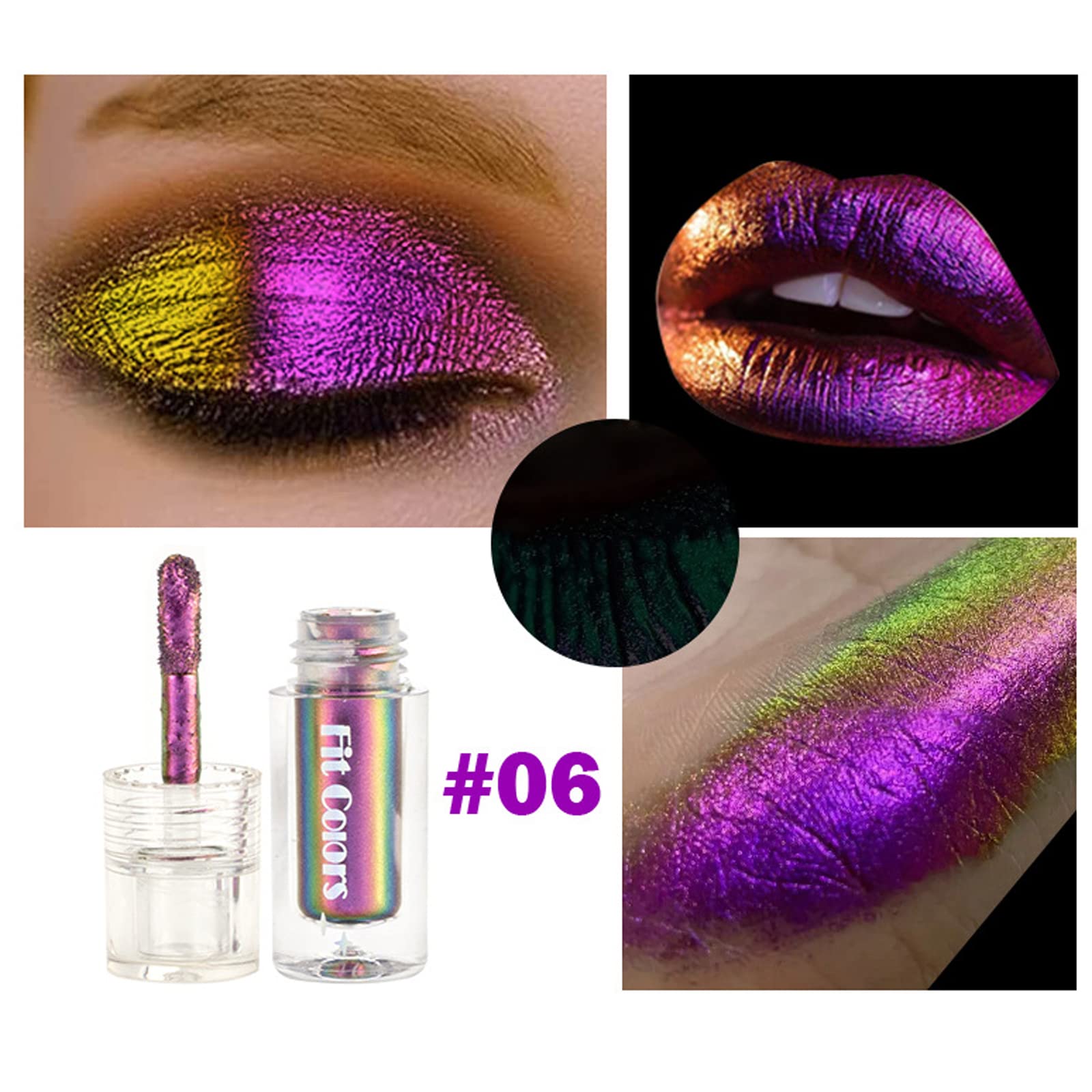 Domality Chameleon Eyeshadow Liquid Set, 3pcs Intense Color Shifting Multichrome Eyeshadow, Highly Pigment Metallic Long Lasting Quick-Drying No Creasing Eye Makeup