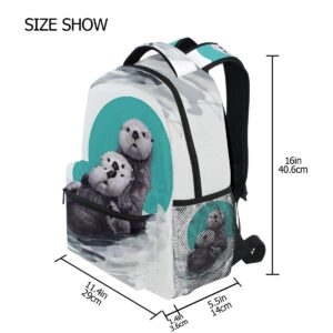 Fisyme Cute Sea Otter Backpack Laptop Bag Daypack Travel Hiking School Backpacks for Men Women Kids Girls Boys