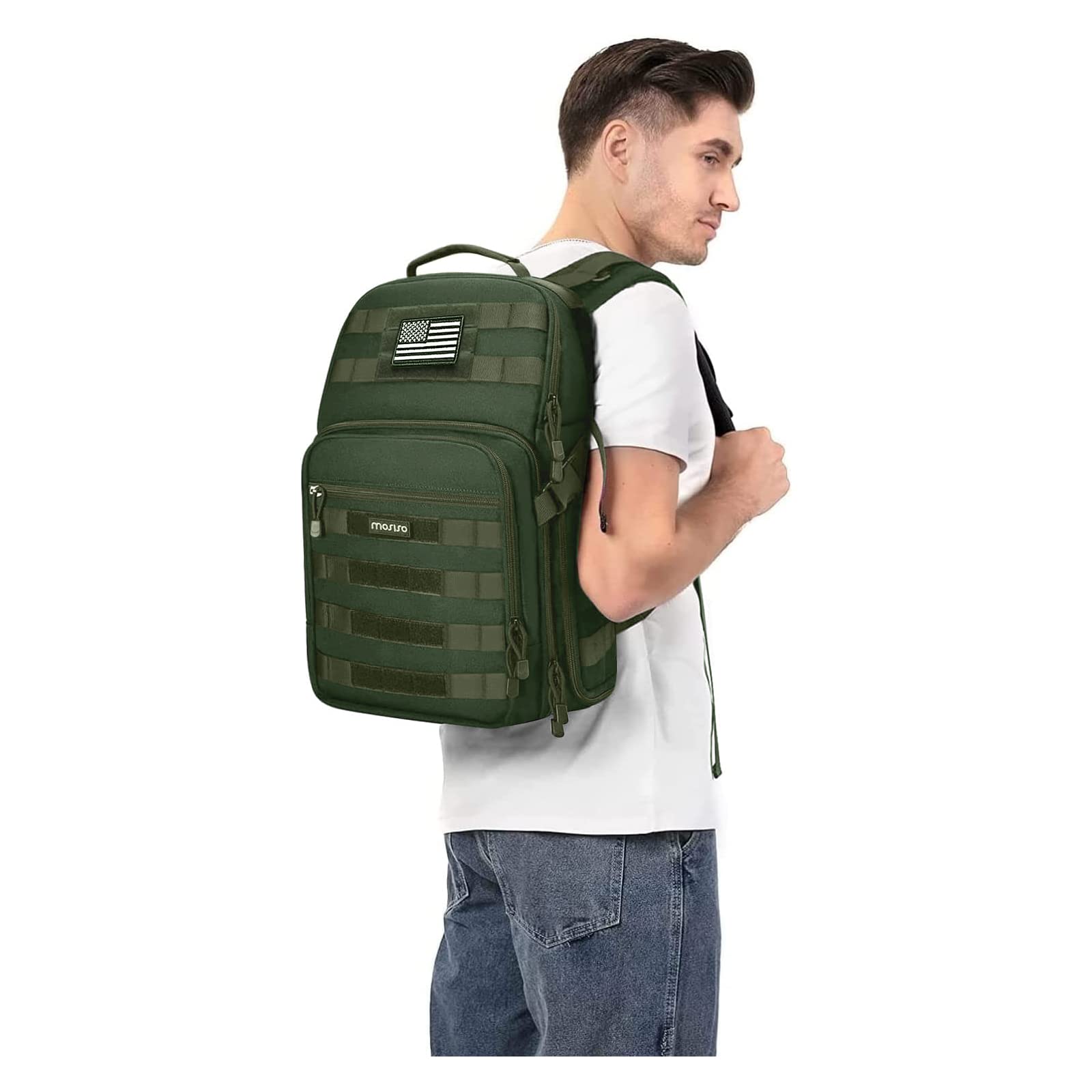 MOSISO Camera Backpack, DSLR/SLR/Mirrorless Tactical Camera Bag Case with Laptop Compartment Compatible with Canon/Nikon/Sony, Army Green