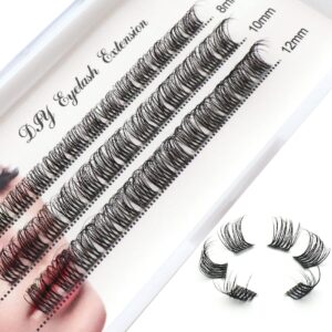 cluster lashes diy eyelash extension volume wide stem individual lashes with clear band d curl 39 clusters natural fluffy makeup at home lashes(fd02-8/10/12mm)