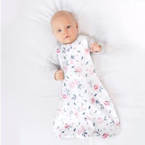 PHF Soft Micro-Fleece Baby Sleep Sack, 6-12 Months Warm Baby Wearable Blanket, 2-Way Zipper Sleeping Bags, 2 Pack Comfy Toddler Sleeping Sack for Baby Girls, Medium Size, Floral