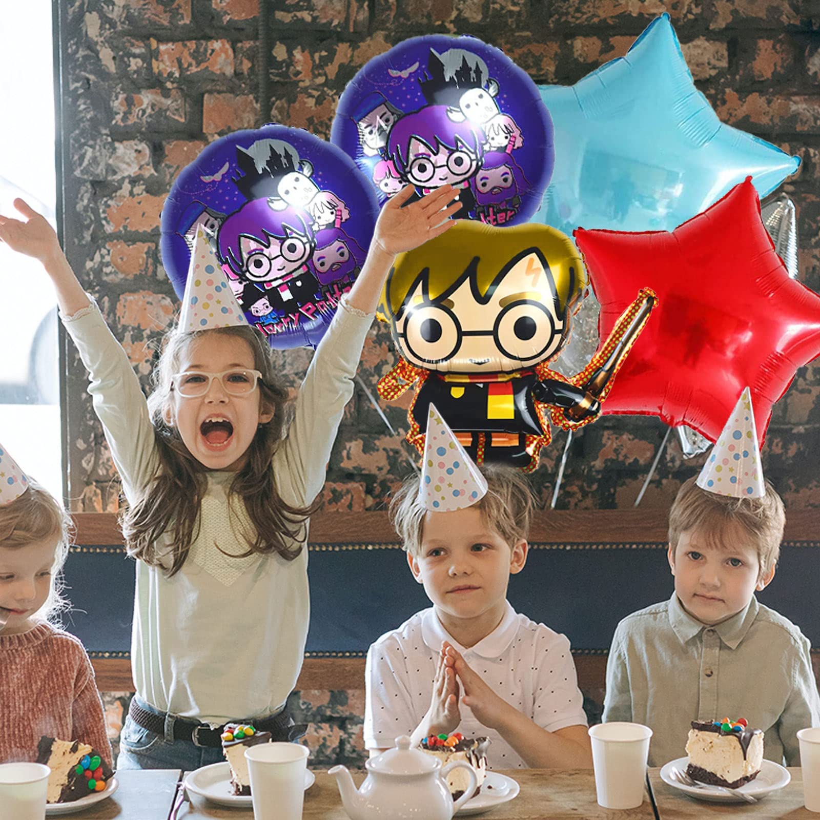 Wizard Balloon Party Favor Birthday Decoration - iftnotea 5PCS Magical Magician Theme Aluminum Foil Party Supplies Cartoon for Kids Toddlers Adults