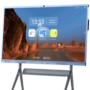 jyxoihub smart board, 65 inch all in one interactive whiteboard with 4k uhd touch screen flat panel, digital electronic whiteboard built in dual system and 20mp camera for classroom (65)