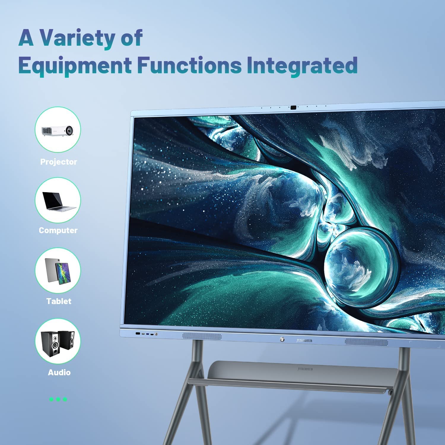 JYXOIHUB Smart Board, 65 Inch All in One Interactive Whiteboard with 4K UHD Touch Screen Flat Panel, Digital Electronic Whiteboard Built in Dual System and 20MP Camera for Classroom (65)
