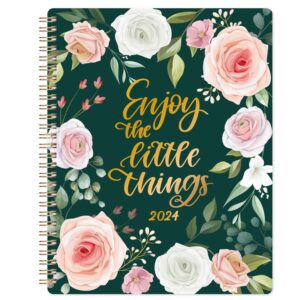 2024 planner - planner/calendar 2024, jan 2024 - dec 2024, 2024 planner weekly and monthly with tabs, 8" x 10", flexible cover + thick paper + twin-wire binding, perfect daily organizer - floral