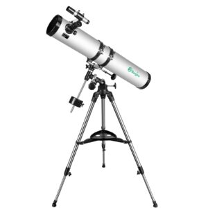 114eq telescope, 900mm telescopes for adults astronomy with german technology equatorial, fully- coated glass optics professional newtonian reflector telescopes for astronomy beginners