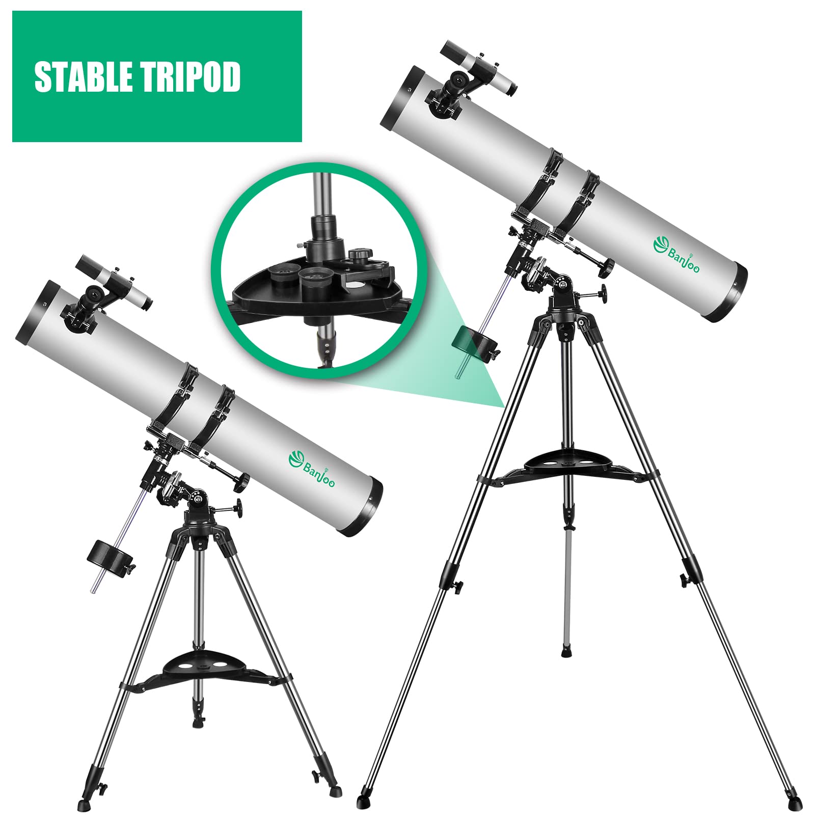 114EQ Telescope, 900mm Telescopes for Adults Astronomy with German Technology Equatorial, Fully- Coated Glass Optics Professional Newtonian Reflector Telescopes for Astronomy Beginners