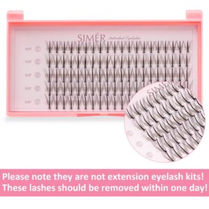 False Eyelashes Individual Lashes 100 Clusters Natural Eyelash Extension Kit DIY 10/11/12mm Mixed Wispy C Curl 0.07mm Thickness Single Cluster Lashes