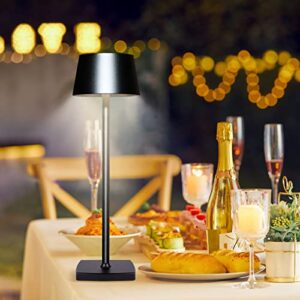 mjyp.in cordless table lamp, usb rechargeable portable battery powered led desk lamp, 5200mah battery, dimmable touch lamp, metal shell, for outdoor/restaurant/bedroom/bars (black)
