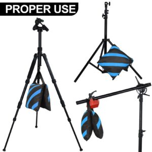 12 Packs Photography Weight Bags Photo Studio Filled Weight Bag Empty Heavy Sandbag Set for Photography Tripod Stand Light Stand Sports Outdoor Photo Video Studio Boom Brackets (Blue, Black)