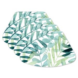 counterart gossamer palms 4 pack wedge shaped reversible easy care flexible plastic placemats made in the usa 17.75" x 11.25" colorful, reversible, easily wipes clean