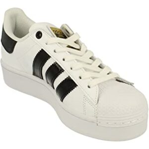 adidas Originals Superstar Bold Womens Trainers Sneakers (UK 6 US 7.5 EU 39 1/3, White Black Gold FV3336)