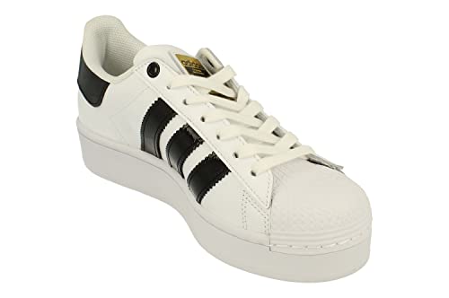 adidas Originals Superstar Bold Womens Trainers Sneakers (UK 6 US 7.5 EU 39 1/3, White Black Gold FV3336)