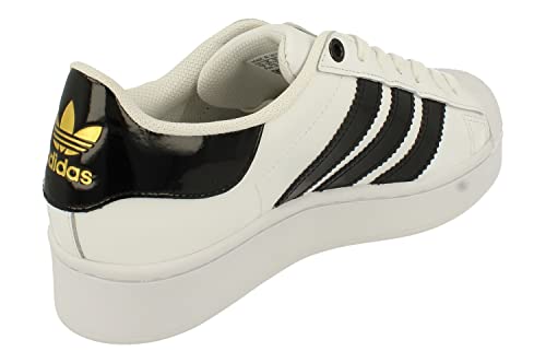 adidas Originals Superstar Bold Womens Trainers Sneakers (UK 6 US 7.5 EU 39 1/3, White Black Gold FV3336)