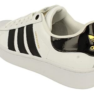 adidas Originals Superstar Bold Womens Trainers Sneakers (UK 6 US 7.5 EU 39 1/3, White Black Gold FV3336)