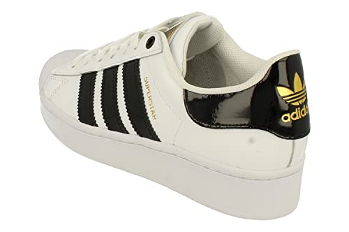 adidas Originals Superstar Bold Womens Trainers Sneakers (UK 6 US 7.5 EU 39 1/3, White Black Gold FV3336)