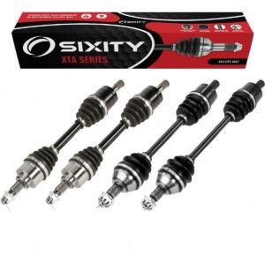 4 pc sixity xta front rear left right axles compatible with honda trx420fa rancher at trx420fpa 4x4 w power steering 2009-2014