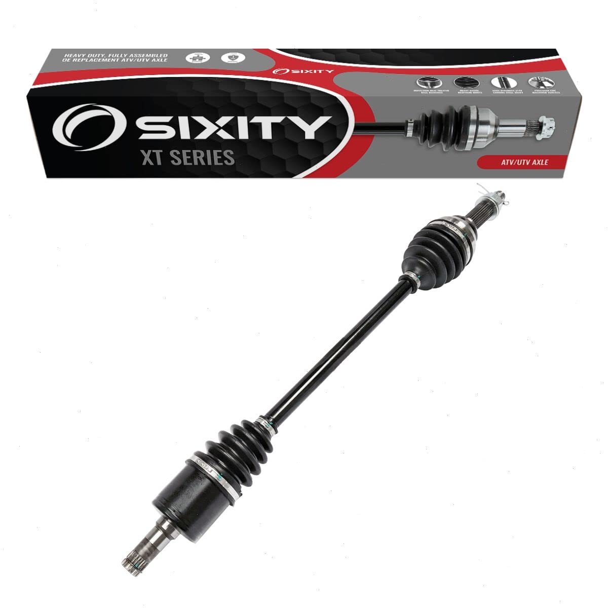 Sixity XT Front Left Axle compatible with John Deere Gator RSX 860E 860M XUV 550 S4 560 560E 590E 590i Power Steering 590M Special Edition Black 625i 4x4 RSX860i 2011-2020