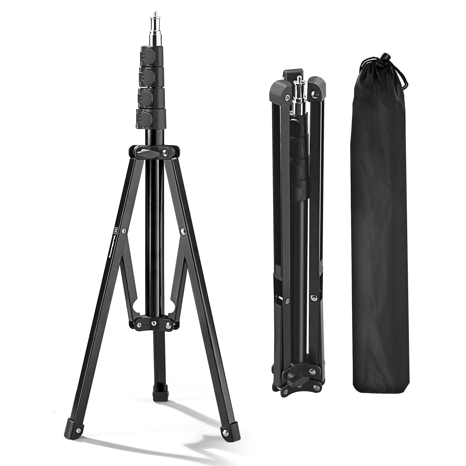 WELLMAKING Light Stand, 72 inches led Light Stand Reverse Folding Light Tripod for Photography, Portable Light Tripod, Reflector Stand Suitable for Streaming, vlog, YouTube