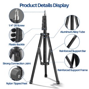 WELLMAKING Light Stand, 72 inches led Light Stand Reverse Folding Light Tripod for Photography, Portable Light Tripod, Reflector Stand Suitable for Streaming, vlog, YouTube