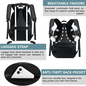 BIKROD Lunch Backpack, Business Anti Theft Durable Travel Laptop Backpack Gift for Men Fit 17 Inch Laptop, Large School Backpacks for Teen Boys Water Resistant Back Pack