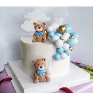 Baby Bear Cake Topper Boy 2 Blue Bear for Birthday Baby Shower Baby Boy Blue