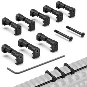 guardtier cgm908 picatinny pressure switch cable management guides 8 pack, flashlight laser wire clips - black