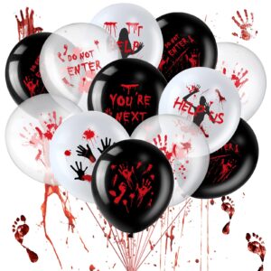 45 pcs scary halloween balloons 12 inches bloody balloons eye blood splatter decorations horror balloons zombie latex balloons for birthday vampire haunted house party supplies (scared style)